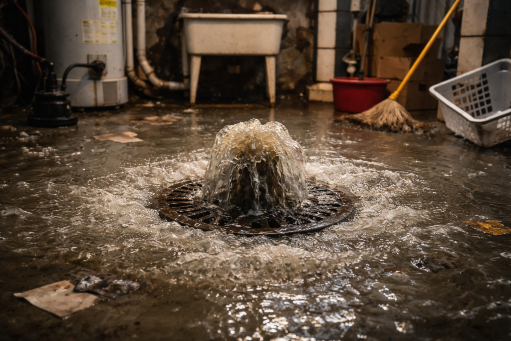 The situation: “It backs up every few weeks—always the basement drain”