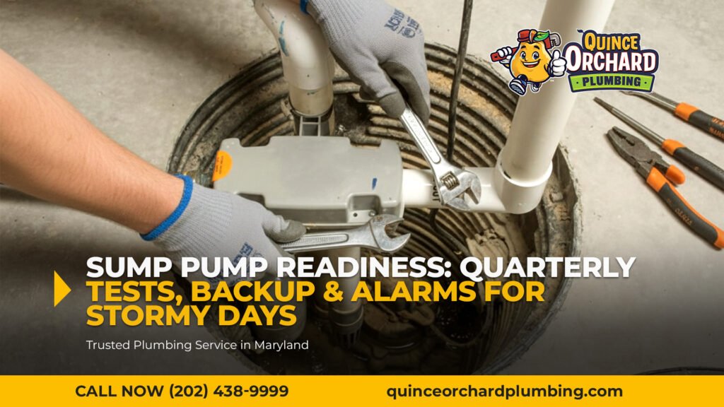 Sump Pump Readiness: Quarterly Tests, Backup & Alarms for Stormy Days