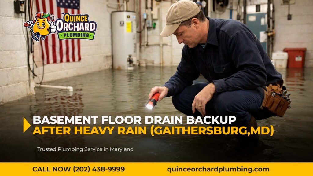 Basement Floor Drain Backup After Heavy Rain (Gaithersburg, MD): Causes, Quick Checks & When to Call