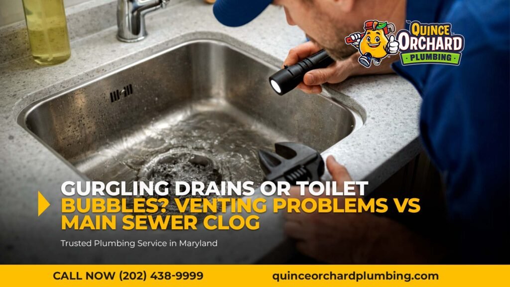 Gurgling Drains or Toilet Bubbles? Venting Problems vs. Main Sewer Clog (How to Tell)
