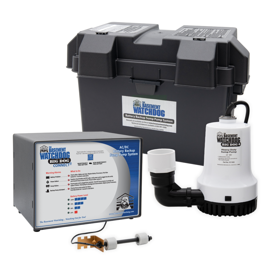 4) Battery backup sump pump pick Basement Watchdog Big Dog CONNECT (ACDC)
