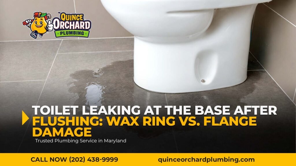 Toilet Leaking at the Base After Flushing: Wax Ring vs. Flange Damage (What a Plumber Checks First)
